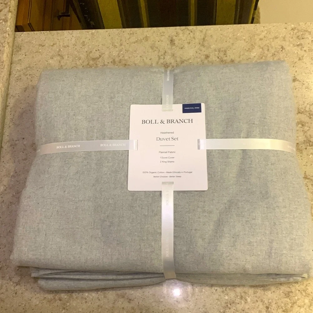 NWT BOLL & BRANCH Heathered Duvet Set Size King/Cal King